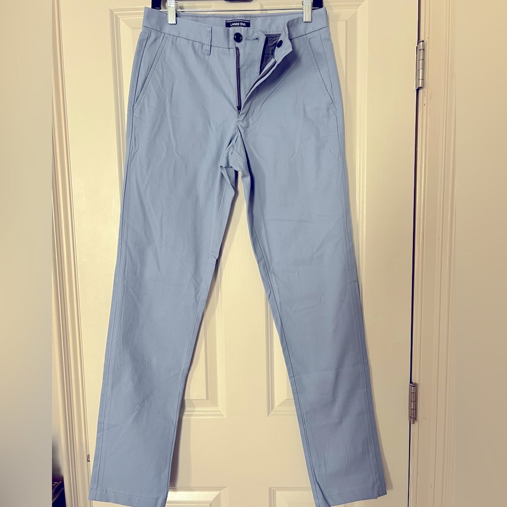 Men’s Slate blue Lands’ End 100% Cotton Chino pant, Like New